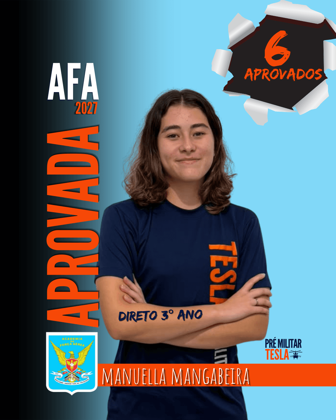 Manuella Mangabeira — Aprovada direto para o 3º ano na AFA