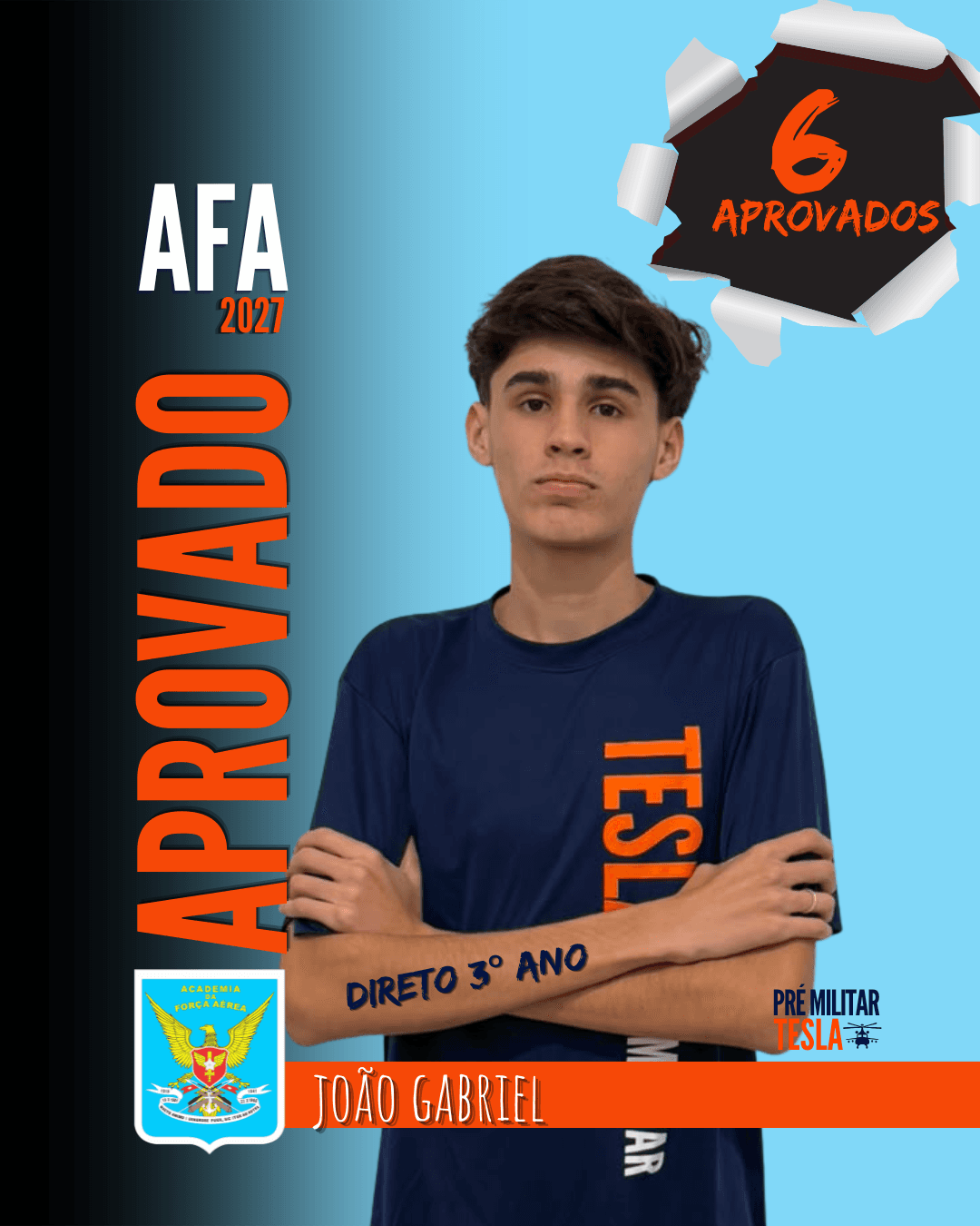 João Gabriel — Aprovado direto para o 3º ano na AFA